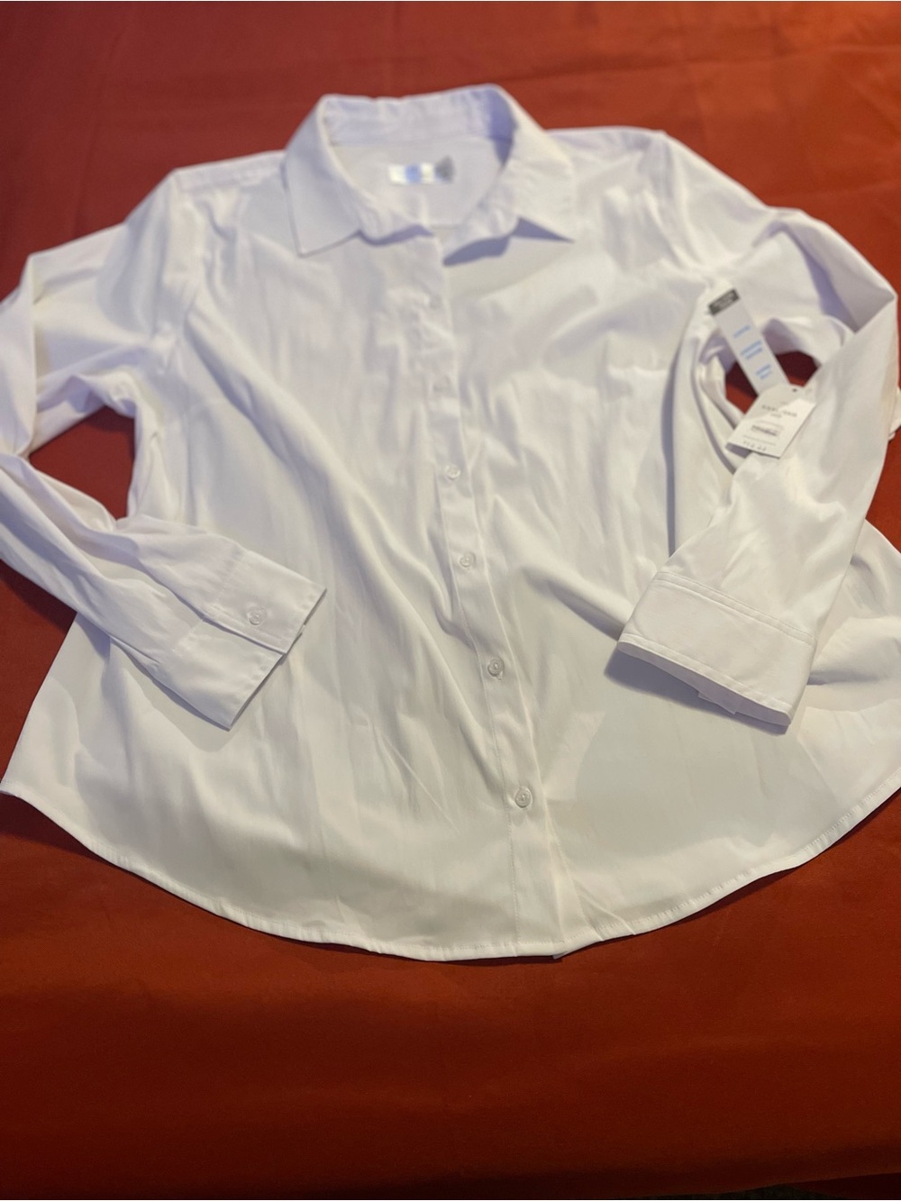 Time and Tru Girls' White Button-Front Dress Shirt